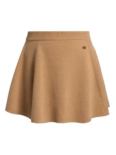 Ganni Women's Cashmere-Wool A-Line Miniskirt - Incense | Thumbnail 1 Ganni Women's Cashmere-Wool A-Line Miniskirt - Incense | Thumbnail 1
