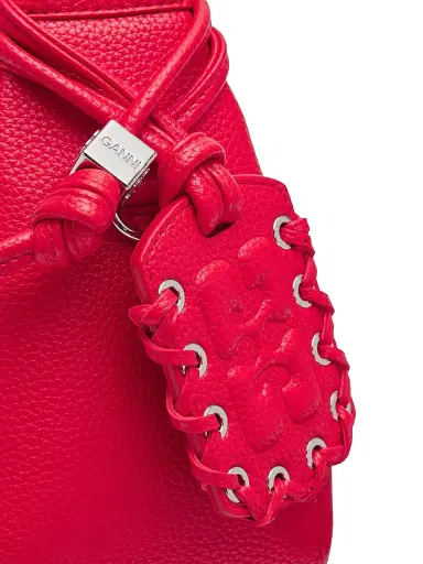 Ganni Women's Mini Logo Hobo Bag - Goji Berry | Thumbnail 6 Ganni Women's Mini Logo Hobo Bag - Goji Berry | Thumbnail 6