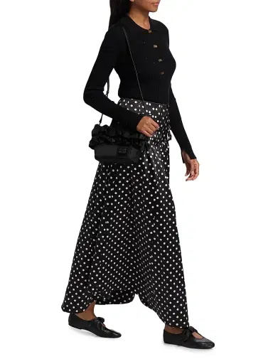 Ganni Women's Printed Double Satin Corset A-Line Maxi Skirt - Black | Thumbnail 2 Ganni Women's Printed Double Satin Corset A-Line Maxi Skirt - Black | Thumbnail 2