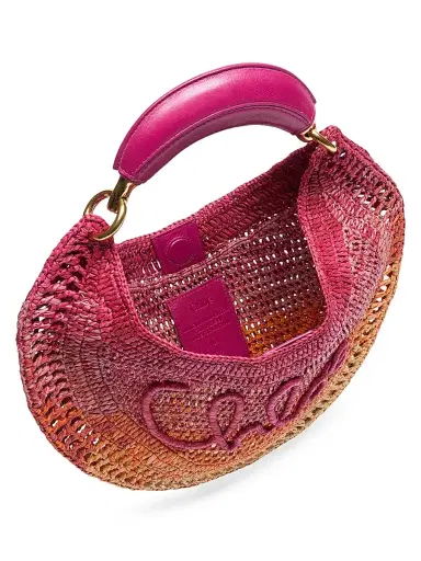 Chloé Women's Banana Logo Raffia Top Handle Bag - Multicolor Orange | Thumbnail 3 Chloé Women's Banana Logo Raffia Top Handle Bag - Multicolor Orange | Thumbnail 3