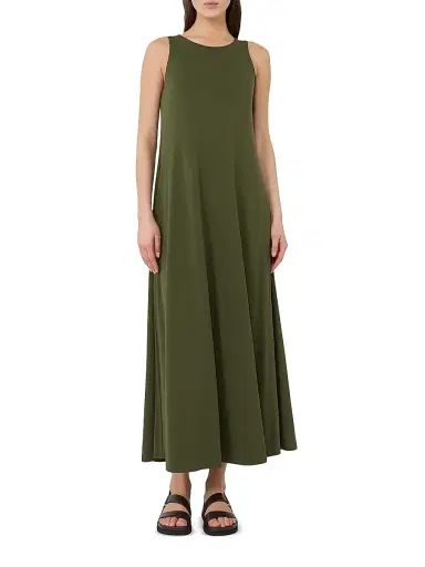 MM Max Mara Women's Sleeveless Stretch Viscose Dress - Moss Green | Thumbnail 2 MM Max Mara Women's Sleeveless Stretch Viscose Dress - Moss Green | Thumbnail 2