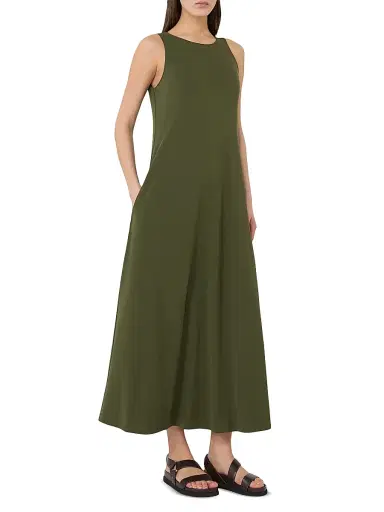MM Max Mara Women's Sleeveless Stretch Viscose Dress - Moss Green | Thumbnail 3 MM Max Mara Women's Sleeveless Stretch Viscose Dress - Moss Green | Thumbnail 3