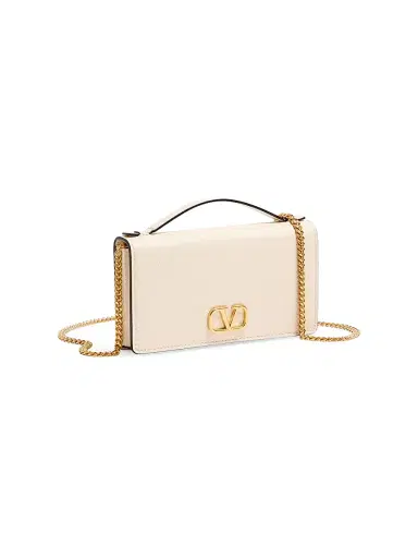 Valentino Garavani Women's Vlogo Signature Grainy Calfskin Wallet with Chain - Light | Thumbnail 2 Valentino Garavani Women's Vlogo Signature Grainy Calfskin Wallet with Chain - Light | Thumbnail 2