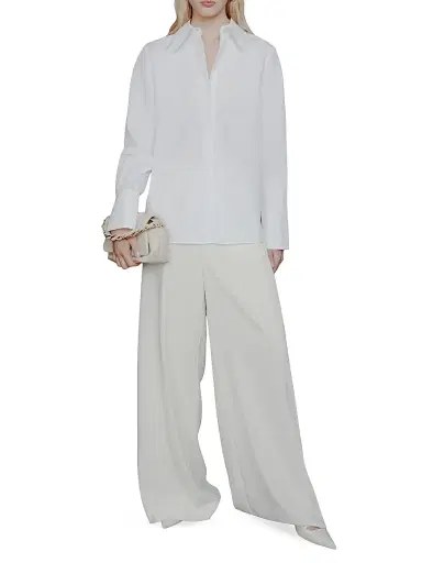 Marella Women's Cotton Poplin Shirt - Optical White | Thumbnail 2 Marella Women's Cotton Poplin Shirt - Optical White | Thumbnail 2