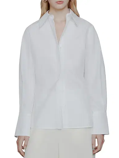 Marella Women's Cotton Poplin Shirt - Optical White | Thumbnail 3 Marella Women's Cotton Poplin Shirt - Optical White | Thumbnail 3