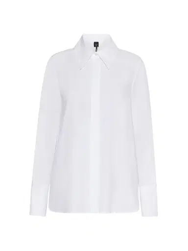 Marella Women's Cotton Poplin Shirt - Optical White | Thumbnail 1 Marella Women's Cotton Poplin Shirt - Optical White | Thumbnail 1