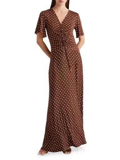 Marella Women's Long Jersey Dress - Brown | Thumbnail 3 Marella Women's Long Jersey Dress - Brown | Thumbnail 3