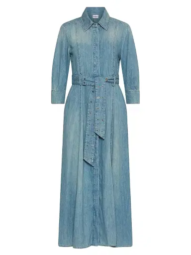 Marella Women's Long Fluid Denim Shirt Dress - Blue Jeans | Thumbnail 1 Marella Women's Long Fluid Denim Shirt Dress - Blue Jeans | Thumbnail 1