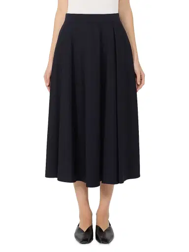 MM Max Mara Women's Flared Milano Knit Jersey Skirt - Navy | Thumbnail 2 MM Max Mara Women's Flared Milano Knit Jersey Skirt - Navy | Thumbnail 2