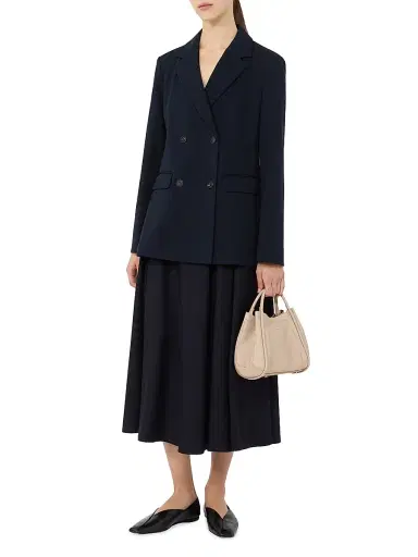 MM Max Mara Women's Flared Milano Knit Jersey Skirt - Navy | Thumbnail 5 MM Max Mara Women's Flared Milano Knit Jersey Skirt - Navy | Thumbnail 5