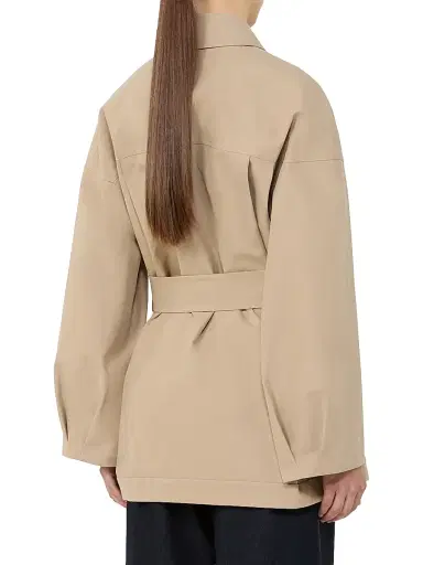 MM Max Mara Women's Water Repellent Gabardine Saharan Jacket - Beige | Thumbnail 3 MM Max Mara Women's Water Repellent Gabardine Saharan Jacket - Beige | Thumbnail 3