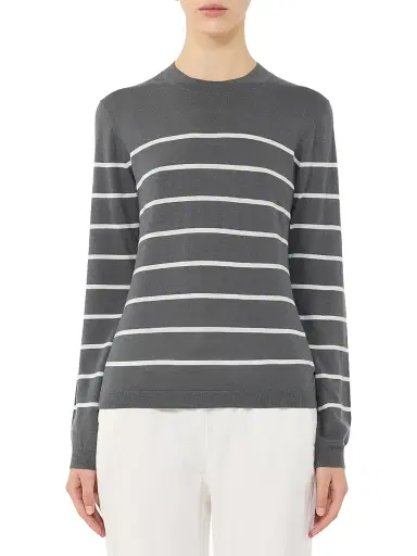 MM Max Mara Women's Cashmere Blend Crew-Neck Sweater - Dark Grey | Thumbnail 3 MM Max Mara Women's Cashmere Blend Crew-Neck Sweater - Dark Grey | Thumbnail 3