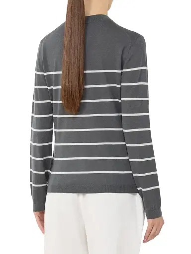 MM Max Mara Women's Cashmere Blend Crew-Neck Sweater - Dark Grey | Thumbnail 4 MM Max Mara Women's Cashmere Blend Crew-Neck Sweater - Dark Grey | Thumbnail 4