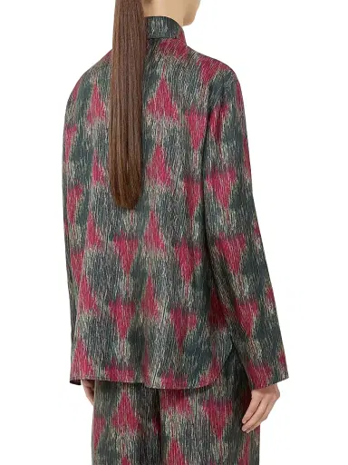 MM Max Mara Women's Printed Silk Shirt - Dark Grey | Thumbnail 3 MM Max Mara Women's Printed Silk Shirt - Dark Grey | Thumbnail 3