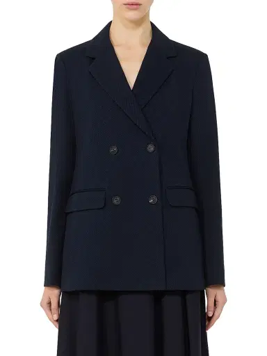 MM Max Mara Women's Piqué Jersey Blazer - Ultramarine | Thumbnail 3 MM Max Mara Women's Piqué Jersey Blazer - Ultramarine | Thumbnail 3