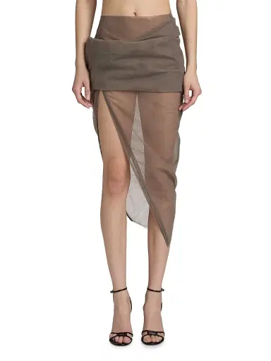 Rick Owens Women's Draped Sheer Midi-Skirt - Dust | Thumbnail 3 Rick Owens Women's Draped Sheer Midi-Skirt - Dust | Thumbnail 3