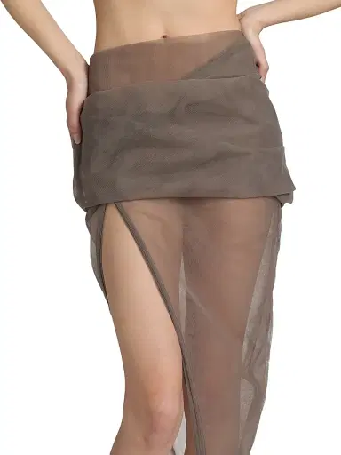 Rick Owens Women's Draped Sheer Midi-Skirt - Dust | Thumbnail 6 Rick Owens Women's Draped Sheer Midi-Skirt - Dust | Thumbnail 6