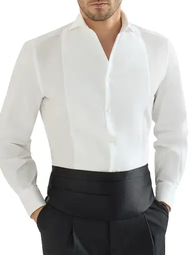 Brunello Cucinelli Men's Sea Island Cotton Twill Basic Fit Shirt - White | Thumbnail 5 Brunello Cucinelli Men's Sea Island Cotton Twill Basic Fit Shirt - White | Thumbnail 5