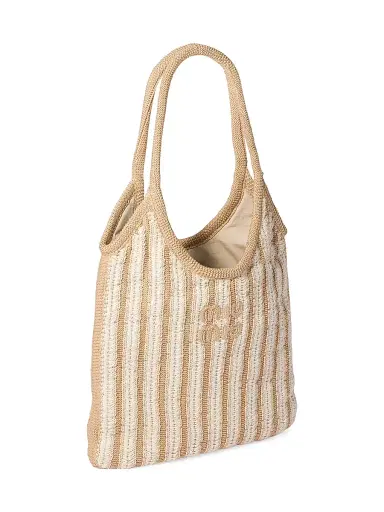 Miu Miu Women's Ivy Crochet Tote Bag - Beige Khaki | Thumbnail 2 Miu Miu Women's Ivy Crochet Tote Bag - Beige Khaki | Thumbnail 2