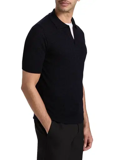 Isaia Men's Cashmere-Silk Terry Polo Shirt - Dark Blue - Size XXL | Thumbnail 4 Isaia Men's Cashmere-Silk Terry Polo Shirt - Dark Blue - Size XXL | Thumbnail 4