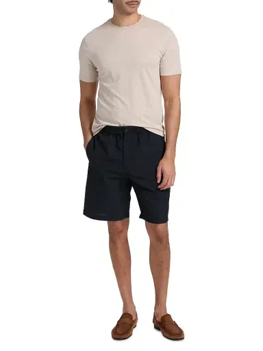 Emporio Armani Men's Textured Tech Seersucker Shorts - Dark Navy | Thumbnail 2 Emporio Armani Men's Textured Tech Seersucker Shorts - Dark Navy | Thumbnail 2