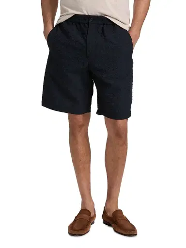 Emporio Armani Men's Textured Tech Seersucker Shorts - Dark Navy | Thumbnail 3 Emporio Armani Men's Textured Tech Seersucker Shorts - Dark Navy | Thumbnail 3