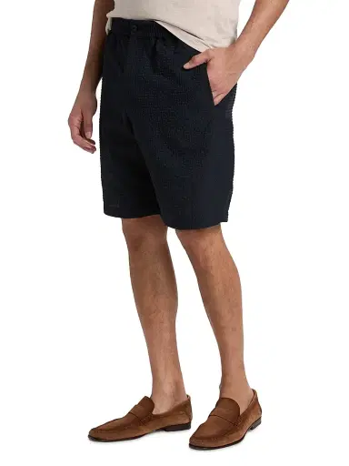 Emporio Armani Men's Textured Tech Seersucker Shorts - Dark Navy | Thumbnail 4 Emporio Armani Men's Textured Tech Seersucker Shorts - Dark Navy | Thumbnail 4