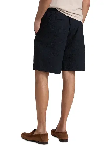 Emporio Armani Men's Textured Tech Seersucker Shorts - Dark Navy | Thumbnail 5 Emporio Armani Men's Textured Tech Seersucker Shorts - Dark Navy | Thumbnail 5
