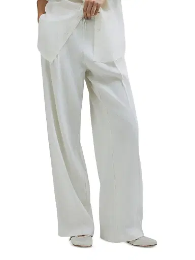 Marella Women's Linen Blend Drawstring Trousers - Wool White | Thumbnail 2 Marella Women's Linen Blend Drawstring Trousers - Wool White | Thumbnail 2