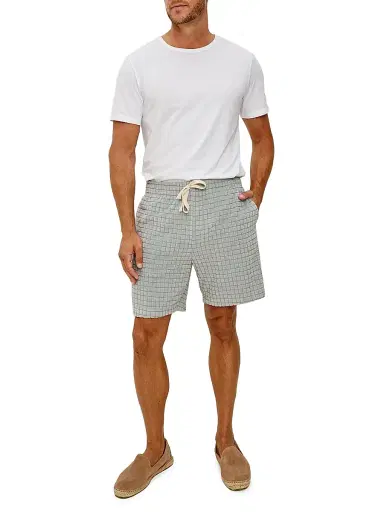 Rails Men's Nova Drawstring Shorts - Silverline Blue Grid | Thumbnail 2 Rails Men's Nova Drawstring Shorts - Silverline Blue Grid | Thumbnail 2