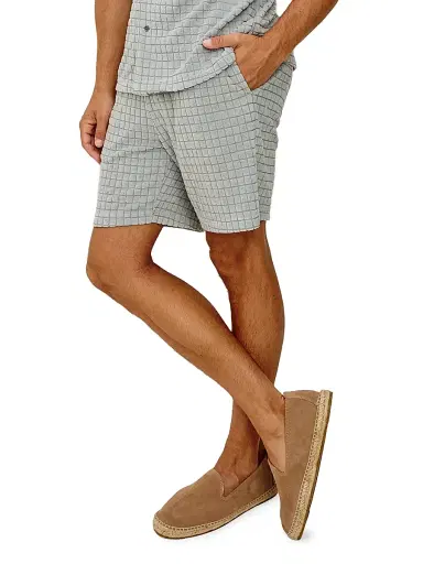 Rails Men's Nova Drawstring Shorts - Silverline Blue Grid | Thumbnail 3 Rails Men's Nova Drawstring Shorts - Silverline Blue Grid | Thumbnail 3