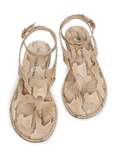 Stuart Weitzman Women's Marley Snake-Embossed Leather Sandals | Thumbnail 4 Stuart Weitzman Women's Marley Snake-Embossed Leather Sandals | Thumbnail 4