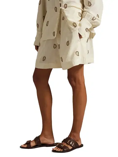 Polo Ralph Lauren Women's Anna Beaded Paisley Shorts - Trophy Cream | Thumbnail 3 Polo Ralph Lauren Women's Anna Beaded Paisley Shorts - Trophy Cream | Thumbnail 3