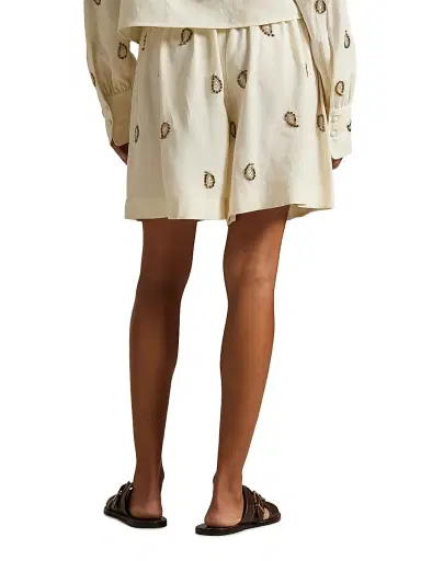 Polo Ralph Lauren Women's Anna Beaded Paisley Shorts - Trophy Cream | Thumbnail 4 Polo Ralph Lauren Women's Anna Beaded Paisley Shorts - Trophy Cream | Thumbnail 4