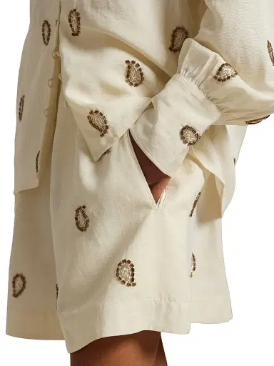 Polo Ralph Lauren Women's Anna Beaded Paisley Shorts - Trophy Cream | Thumbnail 5 Polo Ralph Lauren Women's Anna Beaded Paisley Shorts - Trophy Cream | Thumbnail 5
