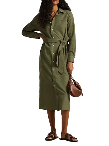 Polo Ralph Lauren Women's Kingsley Cotton-Linen Shirtdress - Supply Olive | Thumbnail 2 Polo Ralph Lauren Women's Kingsley Cotton-Linen Shirtdress - Supply Olive | Thumbnail 2