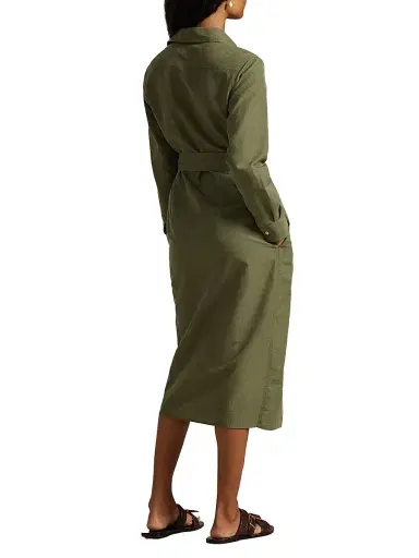 Polo Ralph Lauren Women's Kingsley Cotton-Linen Shirtdress - Supply Olive | Thumbnail 3 Polo Ralph Lauren Women's Kingsley Cotton-Linen Shirtdress - Supply Olive | Thumbnail 3