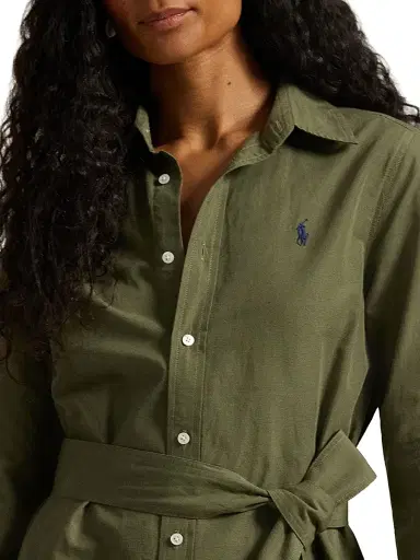 Polo Ralph Lauren Women's Kingsley Cotton-Linen Shirtdress - Supply Olive | Thumbnail 5 Polo Ralph Lauren Women's Kingsley Cotton-Linen Shirtdress - Supply Olive | Thumbnail 5