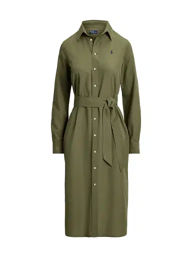 Polo Ralph Lauren Women's Kingsley Cotton-Linen Shirtdress - Supply Olive | Thumbnail 1 Polo Ralph Lauren Women's Kingsley Cotton-Linen Shirtdress - Supply Olive | Thumbnail 1