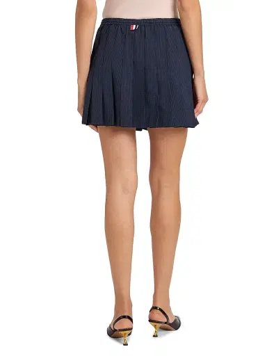 Thom Browne Women's Pleated Wool Miniskirt - Navy | Thumbnail 5 Thom Browne Women's Pleated Wool Miniskirt - Navy | Thumbnail 5