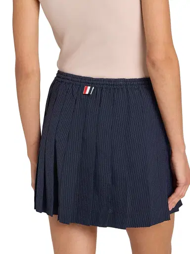Thom Browne Women's Pleated Wool Miniskirt - Navy | Thumbnail 6 Thom Browne Women's Pleated Wool Miniskirt - Navy | Thumbnail 6