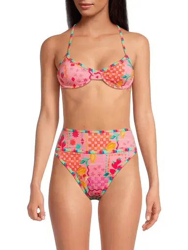 BEACH RIOT Women's Kori Printed Underwire Bikini Top - Passion Fruit - Size Large | Thumbnail 3 BEACH RIOT Women's Kori Printed Underwire Bikini Top - Passion Fruit - Size Large | Thumbnail 3