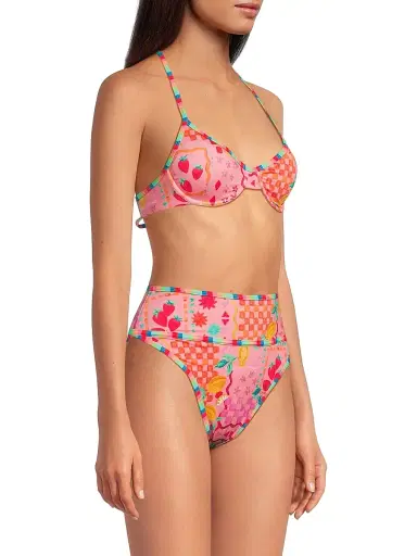 BEACH RIOT Women's Kori Printed Underwire Bikini Top - Passion Fruit - Size Large | Thumbnail 4 BEACH RIOT Women's Kori Printed Underwire Bikini Top - Passion Fruit - Size Large | Thumbnail 4