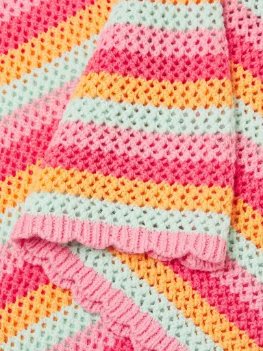 BEACH RIOT Women's Libbi Striped Cotton-Blend Mini-Sweaterdress - Guava Jelly Crochet - Size Large | Thumbnail 6 BEACH RIOT Women's Libbi Striped Cotton-Blend Mini-Sweaterdress - Guava Jelly Crochet - Size Large | Thumbnail 6