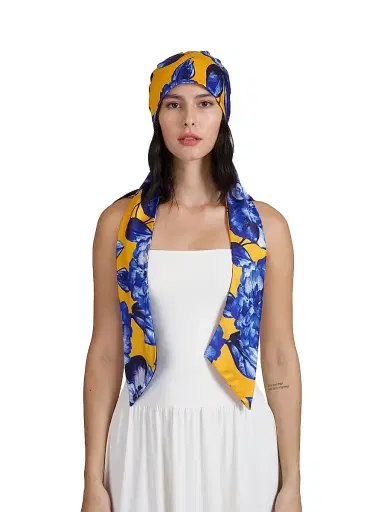 Eugenia Kim Women's Gigi Floral Satin Head Scarf | Thumbnail 2 Eugenia Kim Women's Gigi Floral Satin Head Scarf | Thumbnail 2