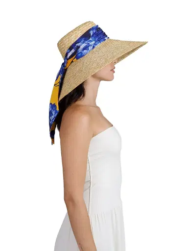 Eugenia Kim Women's Mirabel Scarf-Trim Straw Sun Hat | Thumbnail 4 Eugenia Kim Women's Mirabel Scarf-Trim Straw Sun Hat | Thumbnail 4