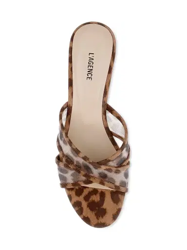 L'AGENCE Women's Padua 60MM Mesh-Suede Kitten-Heel Sandals - Leopard | Thumbnail 4 L'AGENCE Women's Padua 60MM Mesh-Suede Kitten-Heel Sandals - Leopard | Thumbnail 4