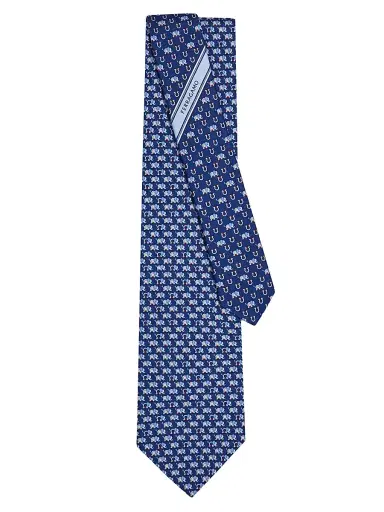 Ferragamo Men's Orazio Elephant-Pattern Silk Tie | Thumbnail 3 Ferragamo Men's Orazio Elephant-Pattern Silk Tie | Thumbnail 3