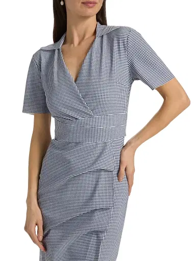 Chiara Boni La Petite Robe Women's Ittig Checked Knee-Length Dress | Thumbnail 6 Chiara Boni La Petite Robe Women's Ittig Checked Knee-Length Dress | Thumbnail 6