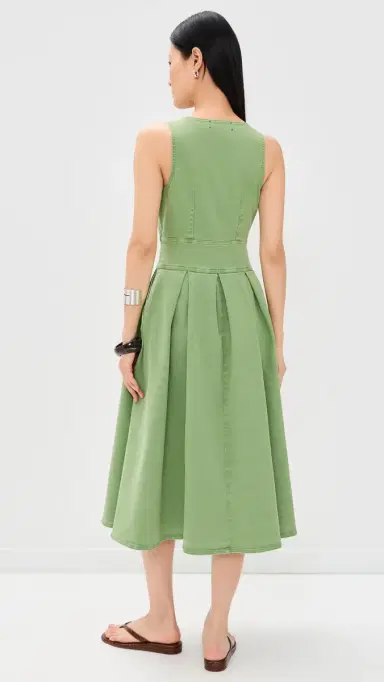 Hunter Bell Thompson Dress Leaf Green Denim | Thumbnail 3 Hunter Bell Thompson Dress Leaf Green Denim | Thumbnail 3